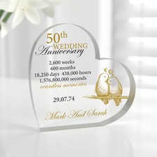 PERSONALISED 50th Anniversary Gift Golden Wedding Anniversary Present Keepsake