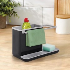 Kitchen Sink Caddy Organiser with Removable Drain Tray Sponge and Cloth Holder
