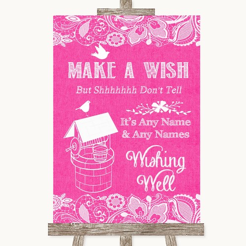 Bright pink burlap lace - pink,