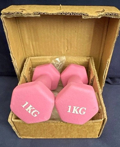 Pink hex dumbbells - 2x, 1kg