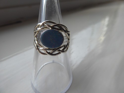 Sterling silver blue opal - silver,