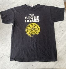 Vintage 1990s Stone Roses T Shirt. Black. Medium. Fruit Of The Loom. 