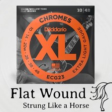 D'Addario ECG23 Flat Wound Chromes, Extra Light Gauge Electric Strings 10-48 10s