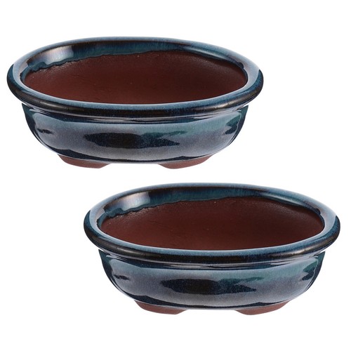 2pcs blue ceramic glazed - blue,