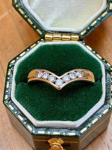 Vintage 9ct gold diamond half - vintage,