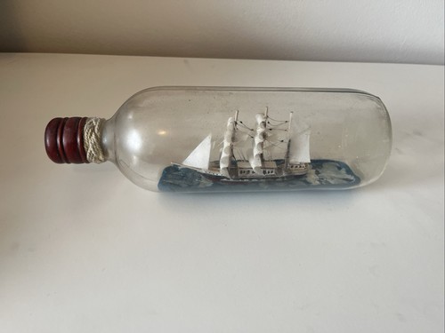 Vintage ship bottle 3 - in, 3-mast