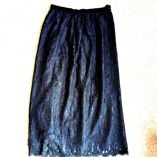 Long lace skirt gothic - skirt, black