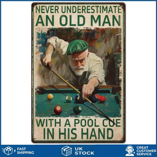 Funny retro old man billiards - funny,