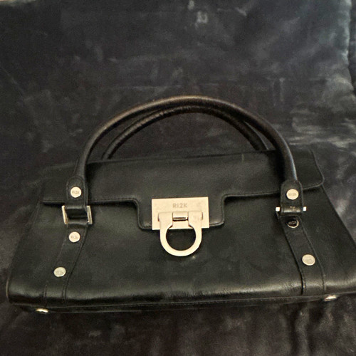 Ladies leather hand bag - hand, black