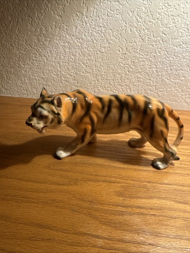 Vintage porcelain tiger - porcelain,