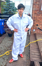 WHITE OVERALLS COVERALLS 2XL