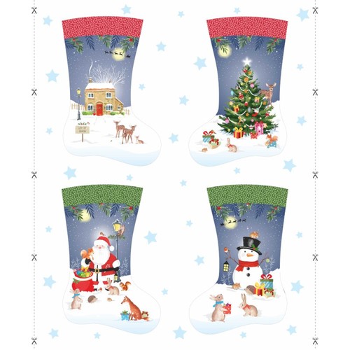 Christmas woodland stocking - woodland,