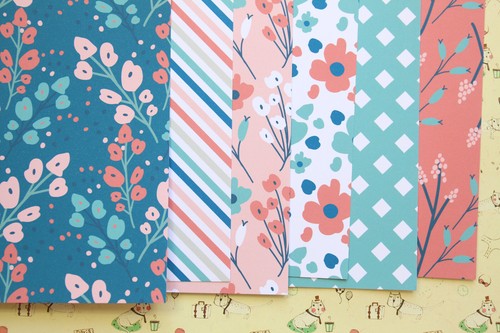 Bright florals mix card stock - card,
