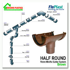 MINI SMALL GUTTERING & FITTINGS BROWN FOR SHEDS | PORCHES | CONSERVATORIES | ETC
