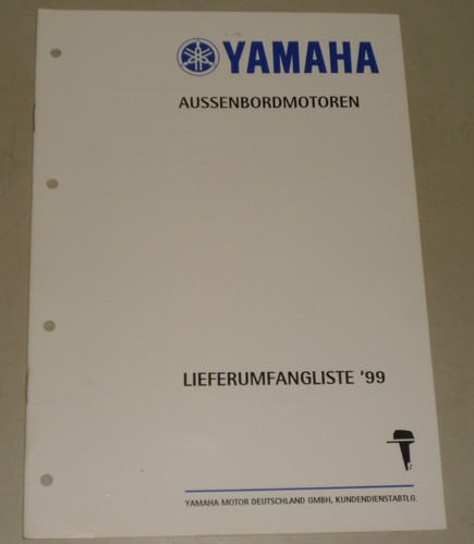 Delivery list yamaha - list, outboard