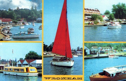 Norfolk postcard boats at - postcard,