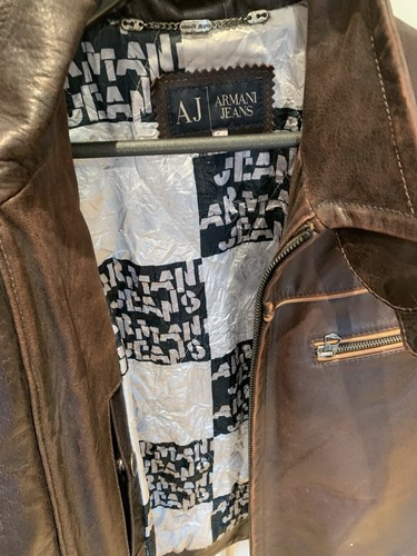 Armani leather jacket mens - leather,