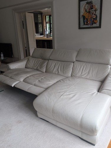 Leather sofa and chair set - and,