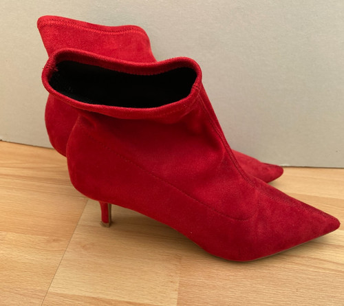 Red next faux suede - faux, on/