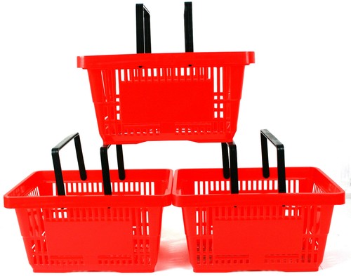 Handle red plastic shopping - handle,