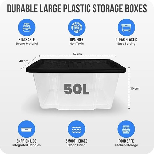 Clear plastic storage boxes - plastic,