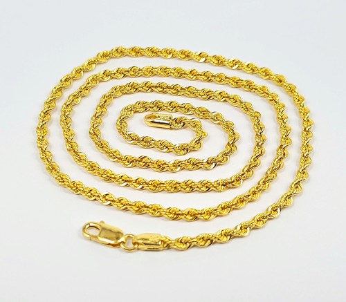 22k gold rope chain necklace - gold,