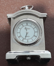 Miniature Polished Eclipse Quartz Mantle Clock - rectangular design arched top