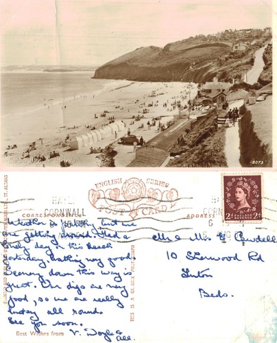 Vintage postcard carbis bay - vintage,
