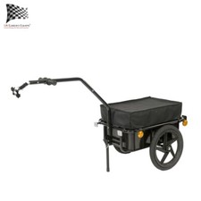 Bike Cargo Detachable Trailer Trolley with Drop-Down Foot Stand Black