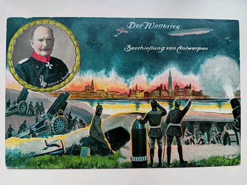 Ww1 german postcard zeppelin - postcard,