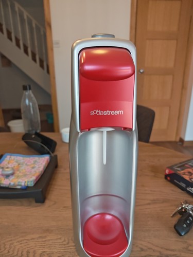 Red soda stream cylinder - stream,