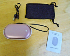 Cobblestone Hand Warmer - Pink - USB - Rechargeable - w/ Lead & Bag