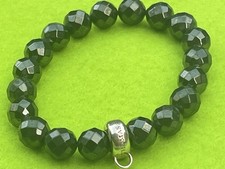 Thomas Sabo Metallic Black Obsidian Bead and Silver Charm Carrier Bracelet