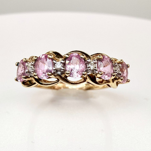 9ct gold pink sapphire - 9ct,