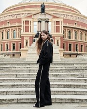 AllSaints Women's Wide-Leg Black Studded Jeans Size W30