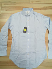 Men's TM LEWIN John Francomb Slim Fit Sky Blue Shirt 15" Collar with double cuff