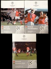 3 Arsenal v  Champions League Programmes 1998