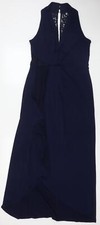 Coast Womens Blue Polyester Maxi Size 14 Round Neck Pullover