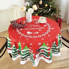 iEvery Round Snowflake Christmas Tablecloth 150 cm Multicoloured 100% Polyester