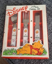 Vintage Winnie The Pooh Childs Cutlery Set 3 Pieces with Box