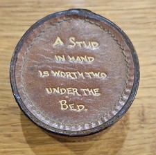 Vintage Leather Cufflink  Box  A Stud In Hand Is Worth Two In The Bed -  Arden 