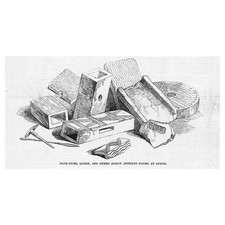 LYMPNE Roman Artefacts Recently Found - Antique Print 1850