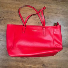 Coach Red Leather Tote Bag