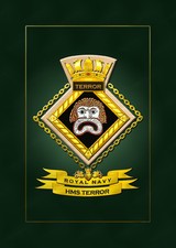 HMS TERROR FRAMED SHIPS CRESTS