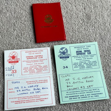 1981-82 & 1982-83 Arsenal FC Supporters Club Membership Cards & Plastic Wallet