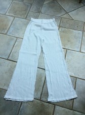 Primark Cares White Crinkle Beach Pull-On Trousers Flared XS. Uk 6 / 8 Loose fit