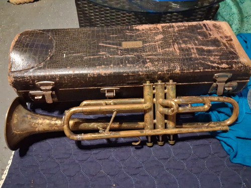 Vintage brass cornet 1937 - vintage,