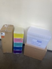 Rainbow Storage Tower 5X12L Drawers + 3x 83L XL Storage Boxes Tubs - DAMAGED LID