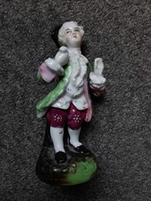 Antique German Porcelain Hat Pin Holder – Regency Gentleman Figurine – c.1900s
