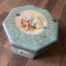 Macfarlane Lang &Co Biscuit Tin Fishing Archery Cricket Scenes Vintage Retro